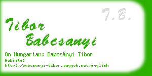 tibor babcsanyi business card