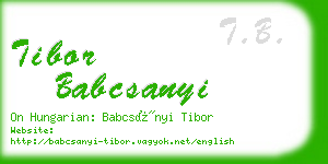 tibor babcsanyi business card